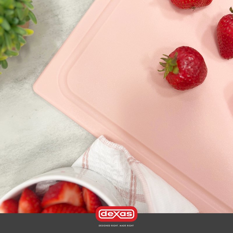 10 x 13 Poly Cutting Board with Juice Well - Blush