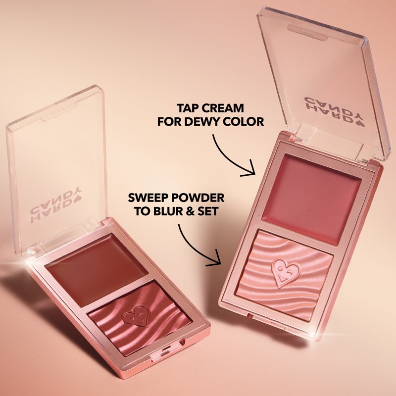 Cream & Powder Blush Duo - Rosy Mauve Long-Wear Cheek Palette, 0.35 oz