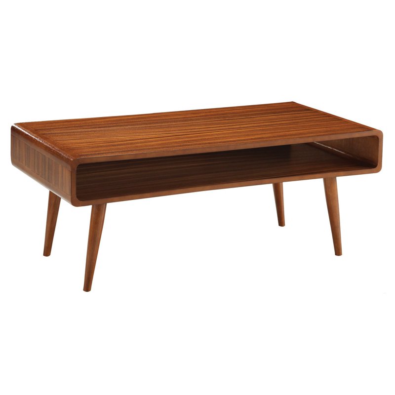 Rectangular Coffee Table - Solid Rubberwood with Rich Walnut Finish