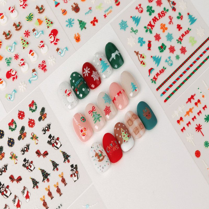 30 Sheets 3D Christmas Nail Stickers - Festive Holiday Nail Art Decals
