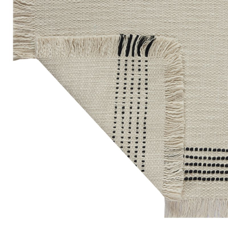 Jett Stripe Table Placemat - 14" x 20" - Black & White - 100% Cotton