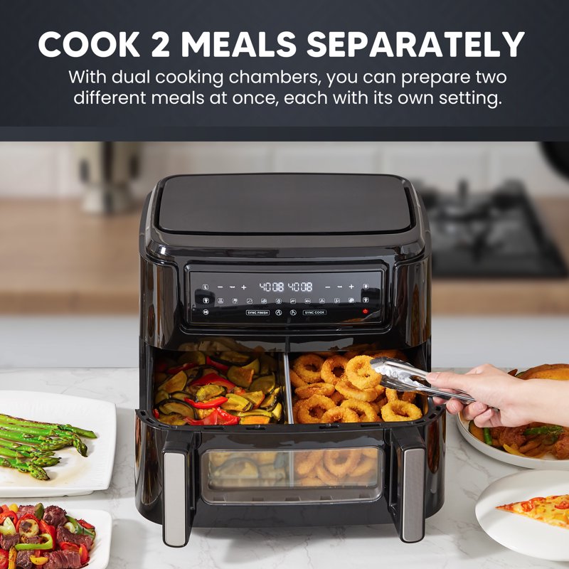 10.5L Dual Zone Digital Air Fryer - Large Capacity Family Oven