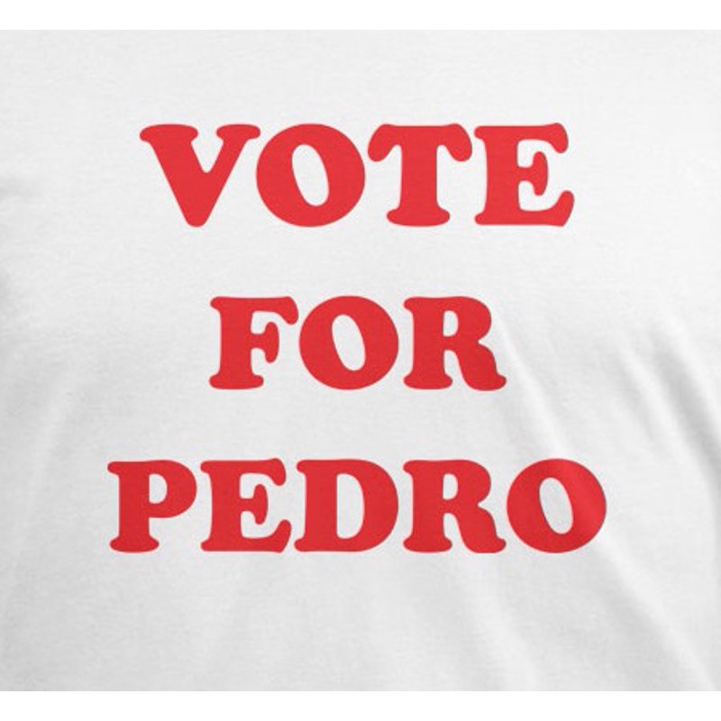 Vote For Pedro Men's Ringer T-Shirt - Size L - Retro Campaign Design