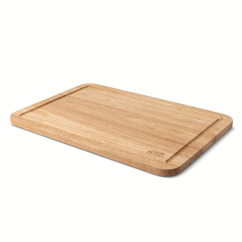 Extra Large 14"x20" Rubberwood Cutting Board with Non-Slip Feet