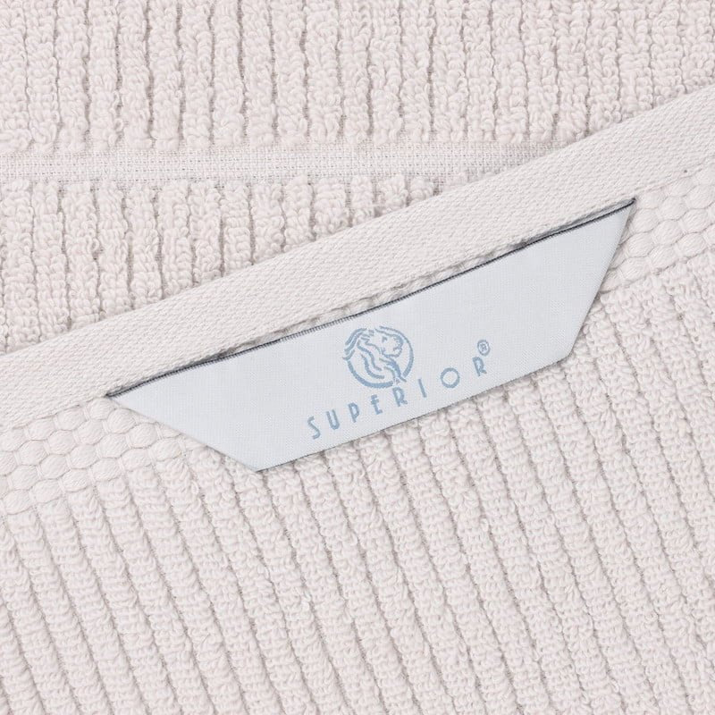 Silver Hand Towels - 6 Pack Medium Weight Cotton Ribbed Design - Superior Milo