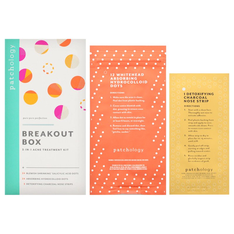 3-Piece Acne Treatment Kit: Hydrocolloid Patches & Nose Pore Strips