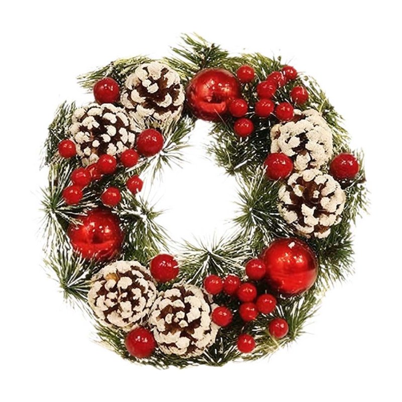 Artificial Christmas Wreath Front Door Holiday Farmhouse Decor - 004 Christmas