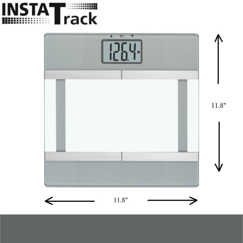Digital Glass Body Weight Scale with Body Fat and BMI Monitoring - 11.8" x 11.8"