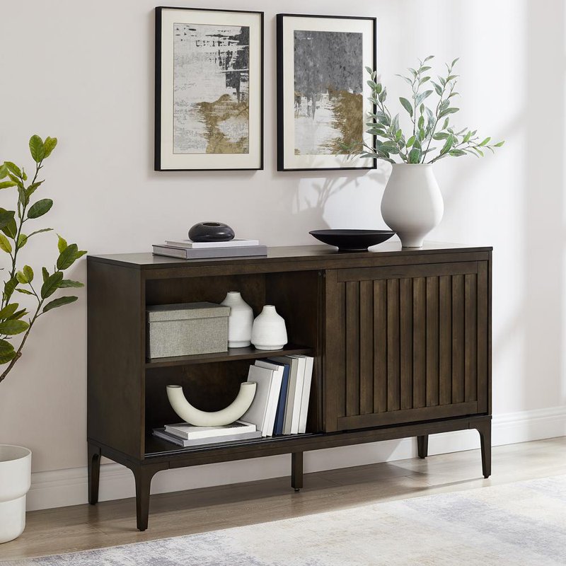 Asher Sideboard with Sliding Doors - Dark Brown