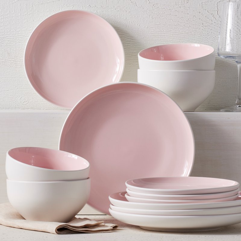 Blush Vivian Stoneware Salad Plate - 6 Pack, Pink
