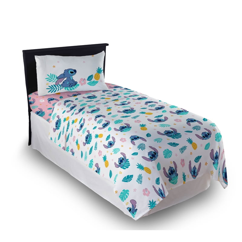 Lilo & Stitch Kids Pink Bed Sheet Set - Twin 3-Piece Hawaiian Bedding