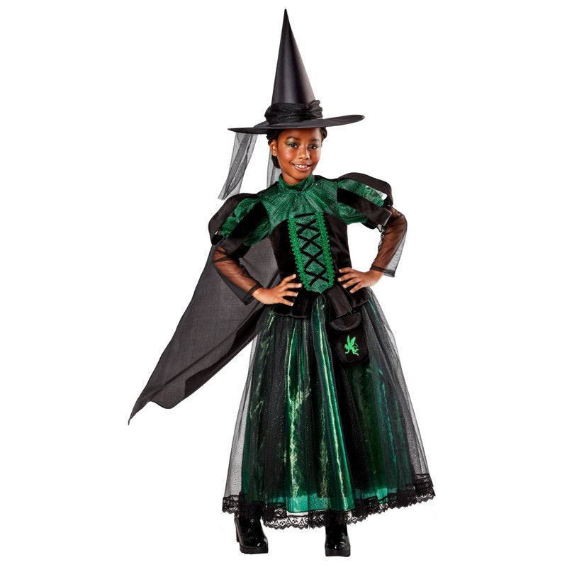 Kids Wicked Witch Costume Deluxe - The Wizard of Oz, Small, Green & Black