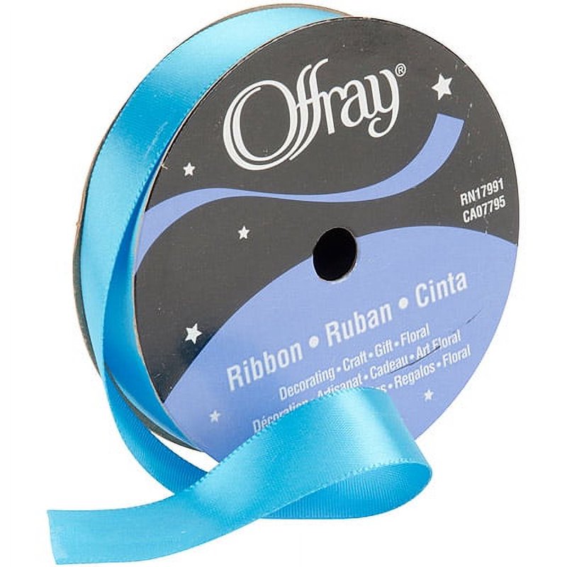 Blue Satin Ribbon 5/8" x 18' Single Face Craft Ribbon - 2 Pack