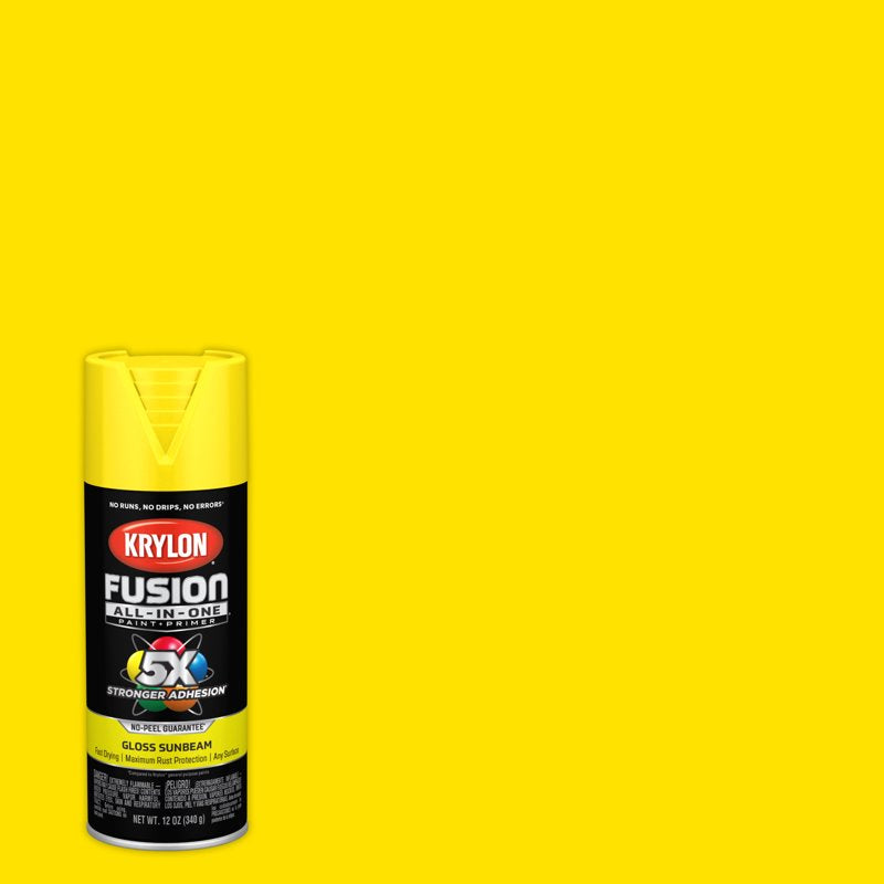 Krylon Fusion All-In-One Gloss Spray Paint - Sunbeam, 6 Pack, 12 oz