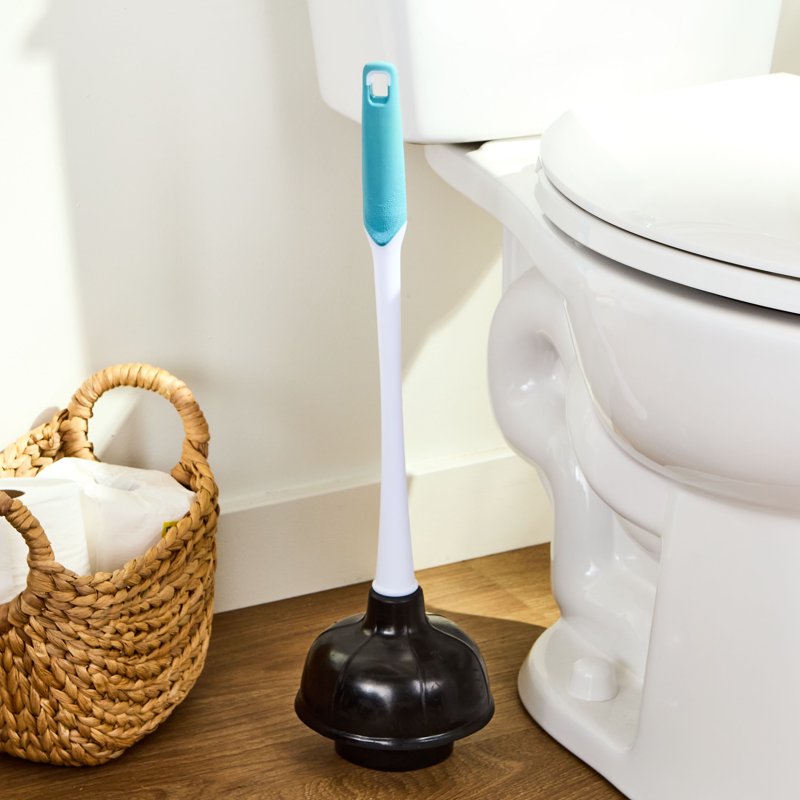 Toilet Plunger with 16-In Ergonomic Handle - Heavy Duty Rubber Head - Single