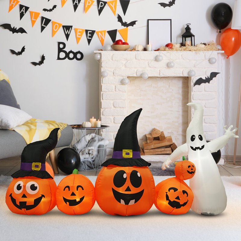 8 FT Halloween Inflatable Pumpkins with Built-in LED Lights - Yard Decor