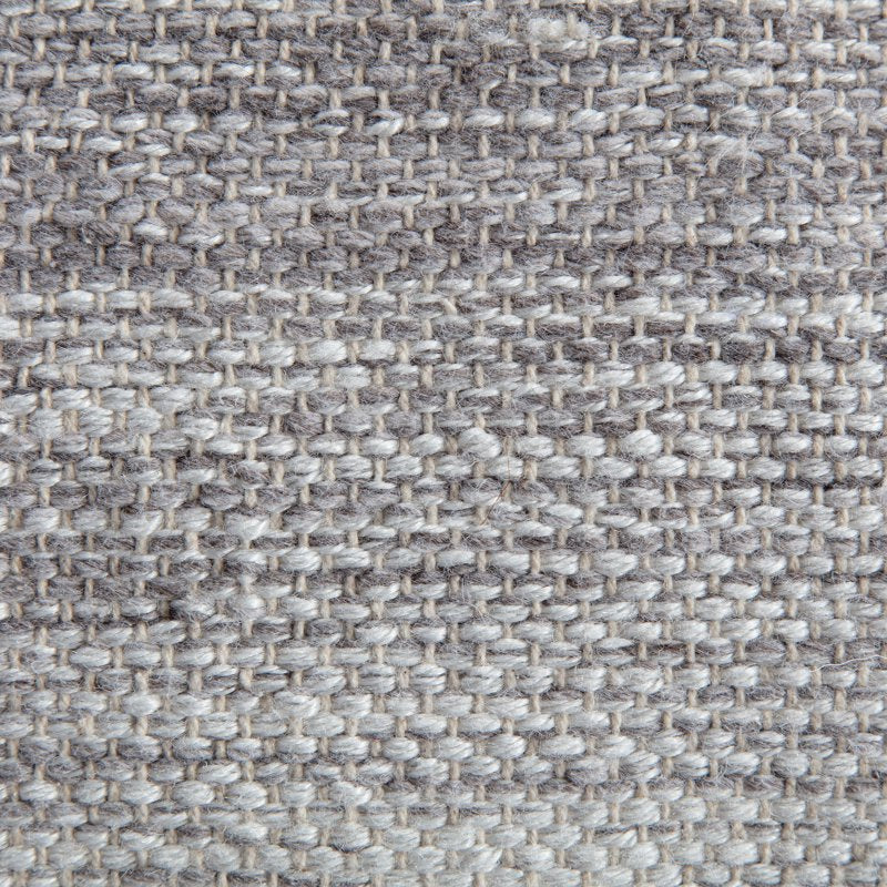 Anji Mountain Cotton Polyester Square Poufs - Gray & Ivory Handmade Ottoman
