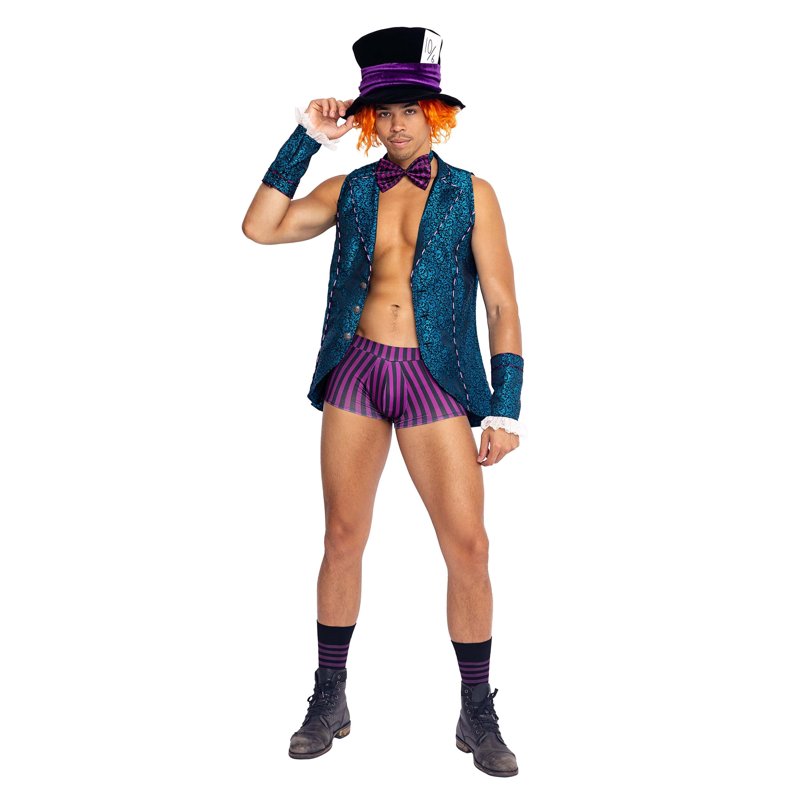 Men's Hunky Mad Hatter Costume Large - Wonderland Themed Fancy Dress