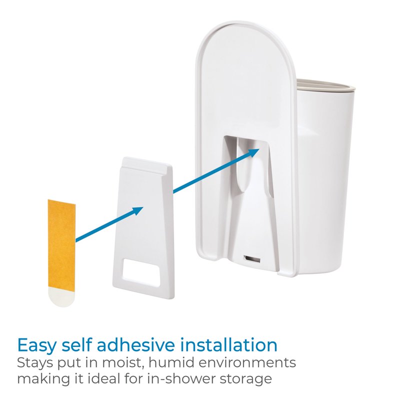 Self-Adhesive Bathroom Tumbler with Divided Sections for Toothbrushes and Essentials