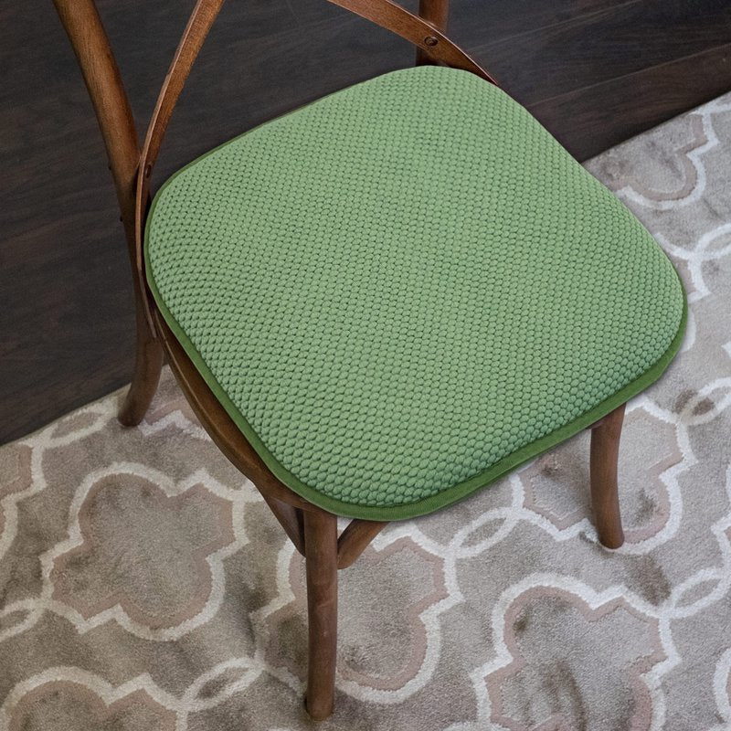 Memory Foam Chair Pad - Non-Slip Back, 16x16, Green - 4 Pack