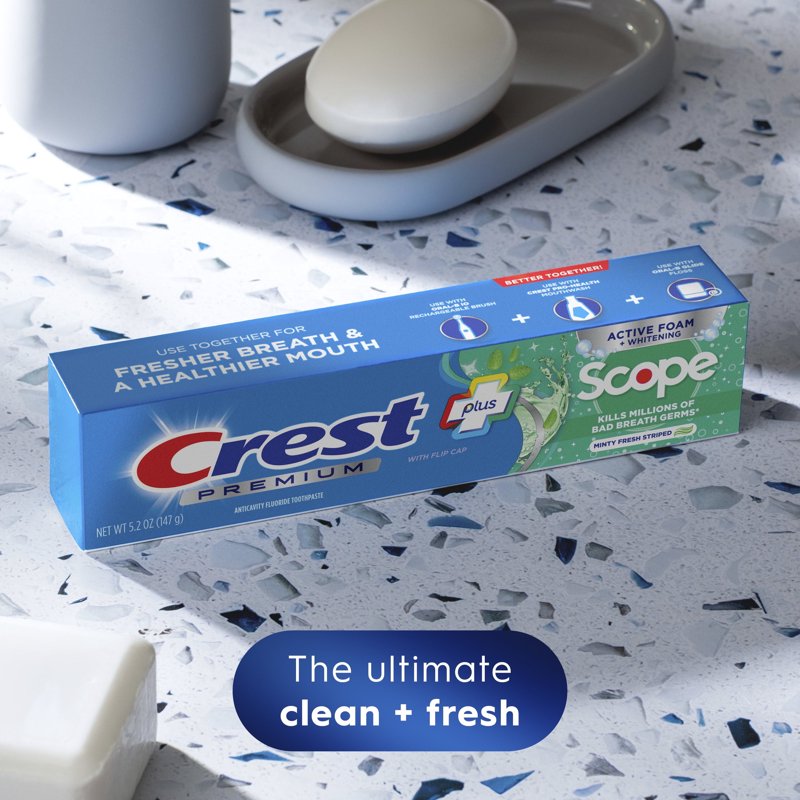 Premium Plus Whitening Toothpaste with Minty Fresh Scope, 5.2 oz