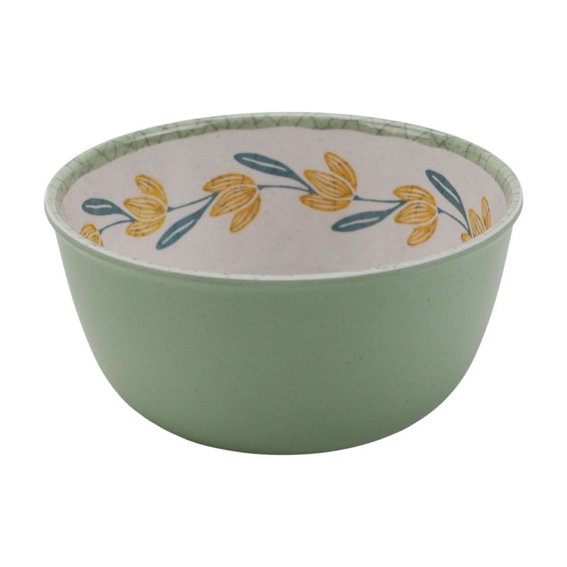 14 oz Round Floral Reusable Bamboo Melamine Dip Bowl Set - Tomato Pattern (2 Count)