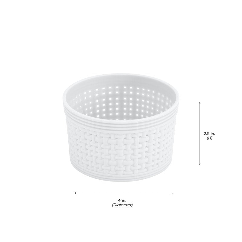 Simplify 6 Pack Multi-Size Plastic Storage Baskets in White - Organizing Set with Varied Shapes
