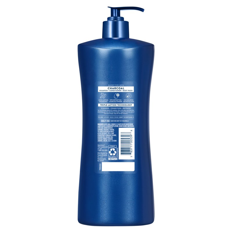 3-in-1 Charcoal Shampoo, Conditioner & Body Wash - 28 FL OZ