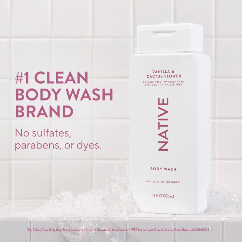Hydrating Body Wash - Vanilla & Cactus Flower, 18 fl oz