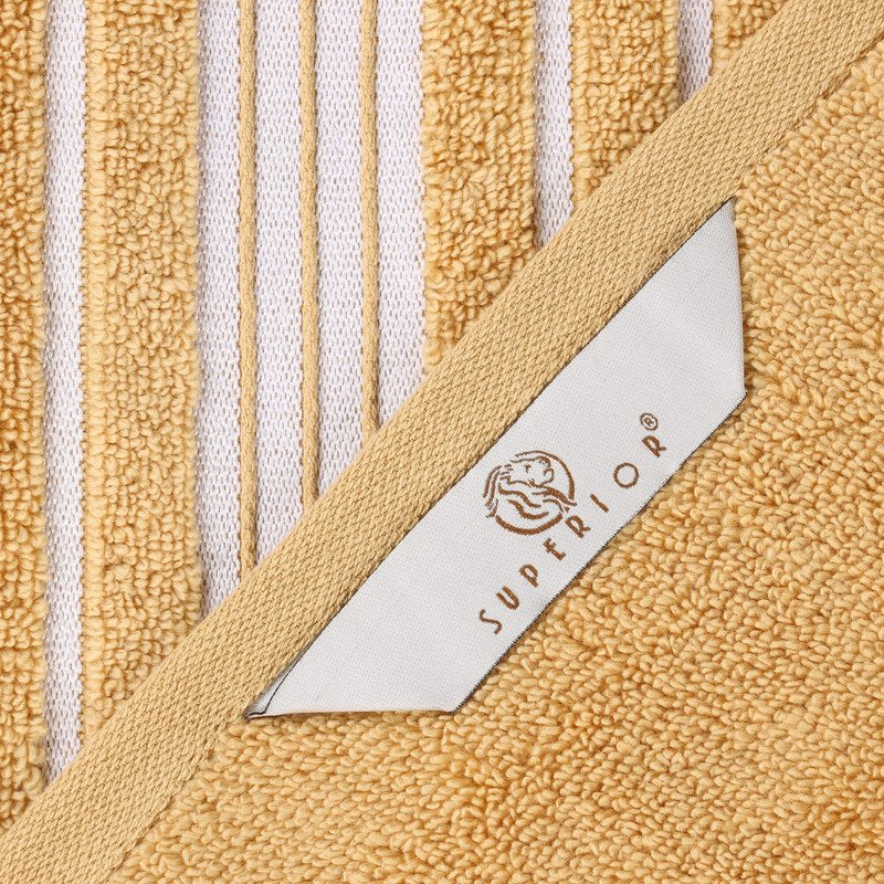 Gold Cotton Face Towel Washcloth Set of 12 - Zero Twist Plush & Ultra-Absorbent