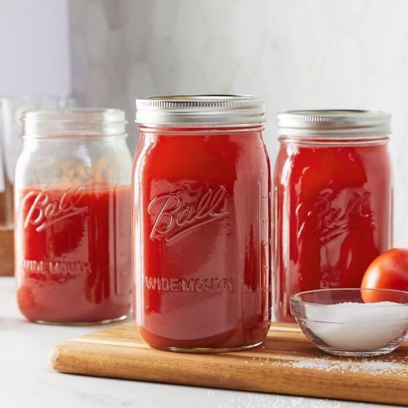 32 oz Wide Mouth Glass Mason Jars with Lids - 12 Count