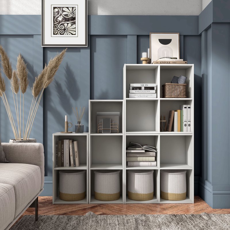 Stackable 4-Cube Wood Bookcase - Modular Storage Solution