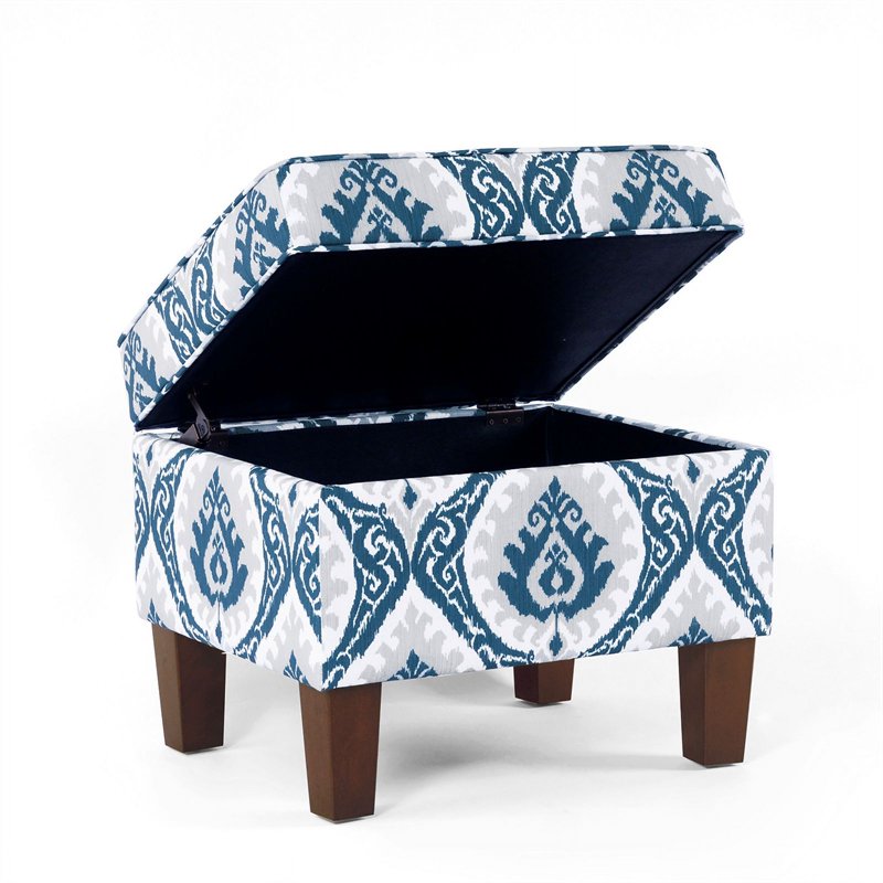 Medium Storage Ottoman with Hinged Lid - Multiple Colors