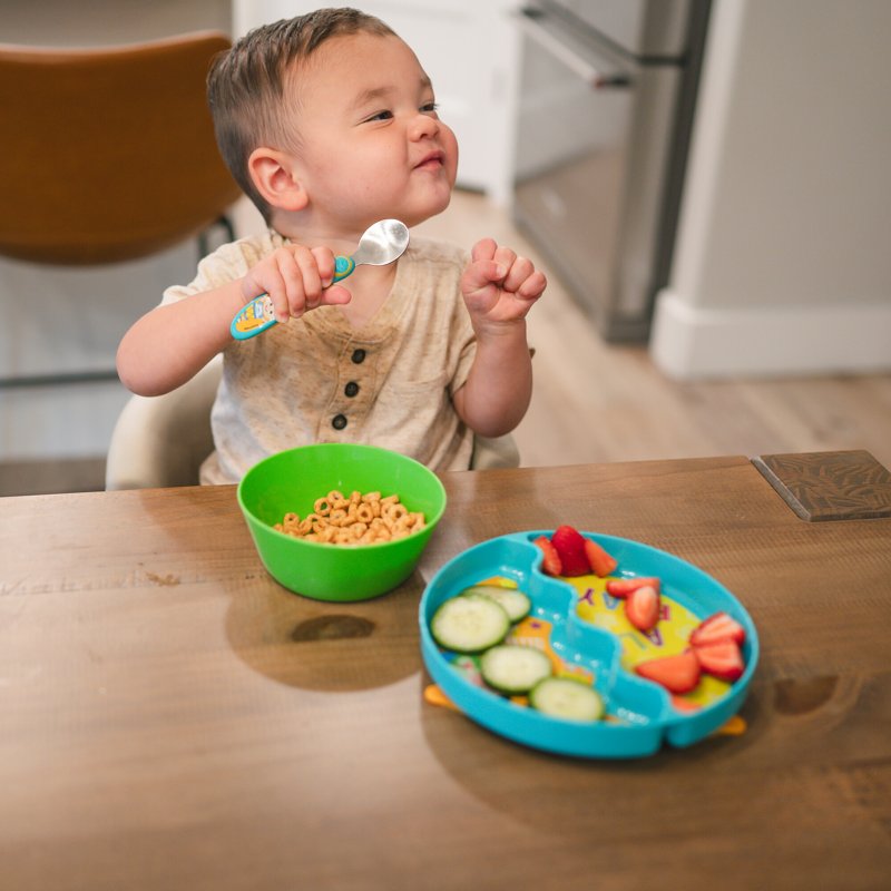Toddler Mealtime Set - Suction Plate, Bowl & Spoon - Green