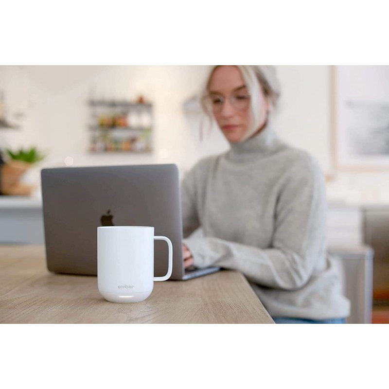 Temperature Control Smart Mug - 10 oz White - App Controlled Heated Coffee/Tea Mug