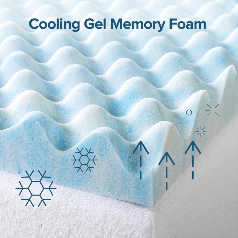 Full 2-Inch Swirl Gel Cooling Memory Foam Mattress Topper