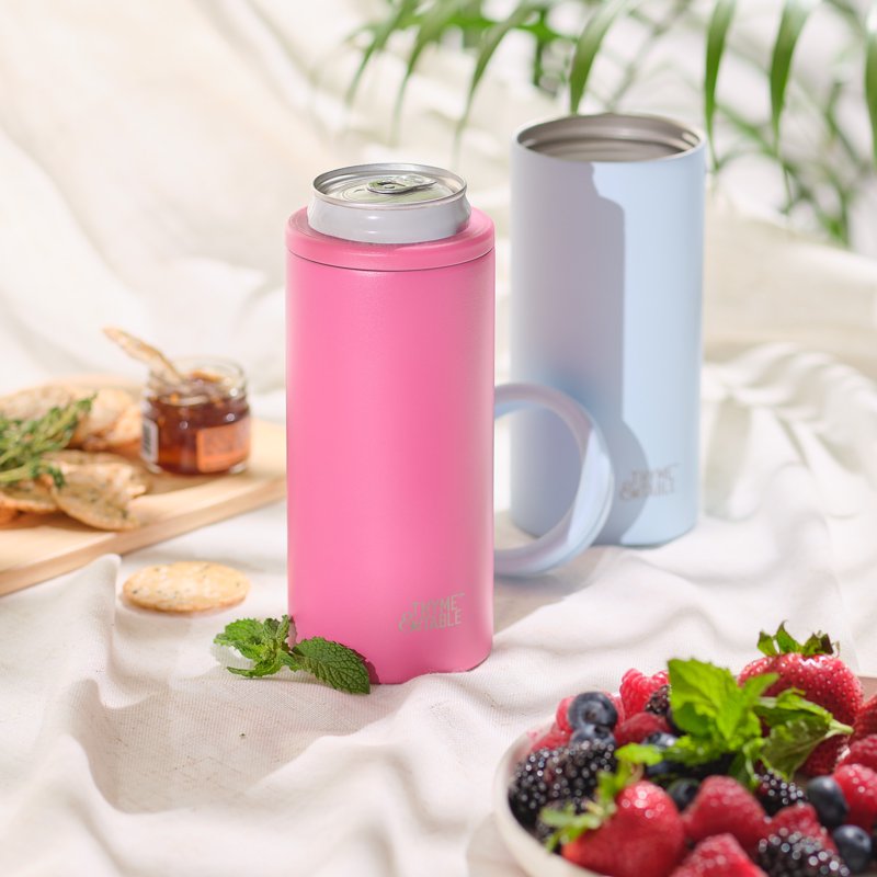 12oz Stainless Steel Slim Can Holder - Pink