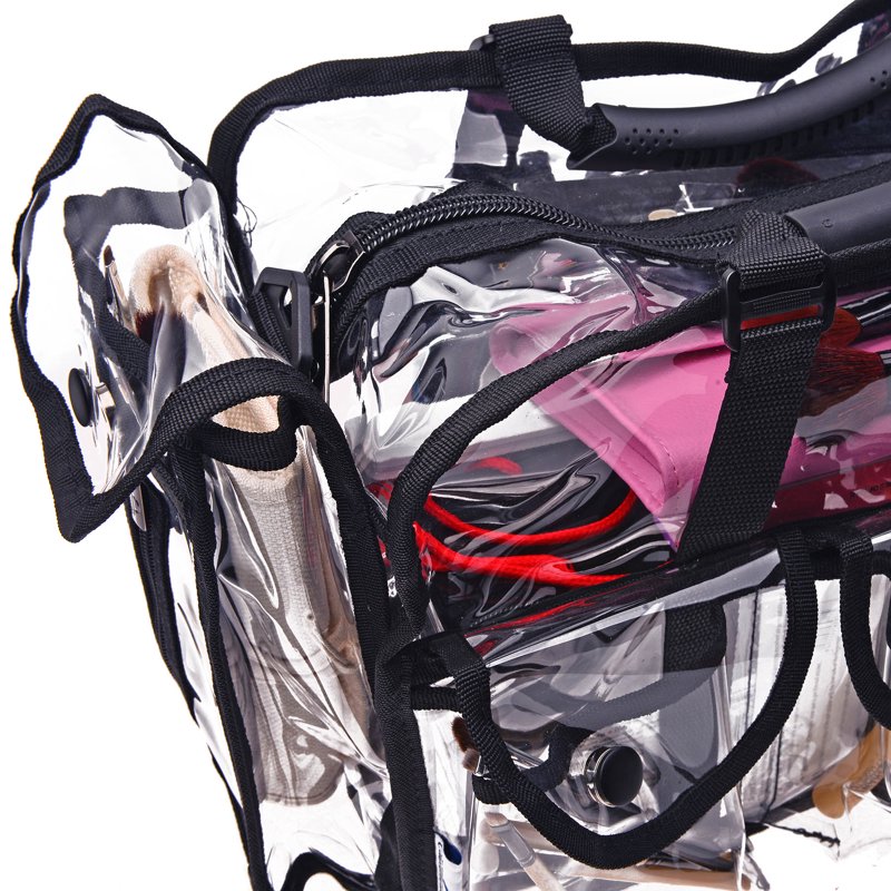 Large Clear Professional Makeup Bag with Shoulder Strap