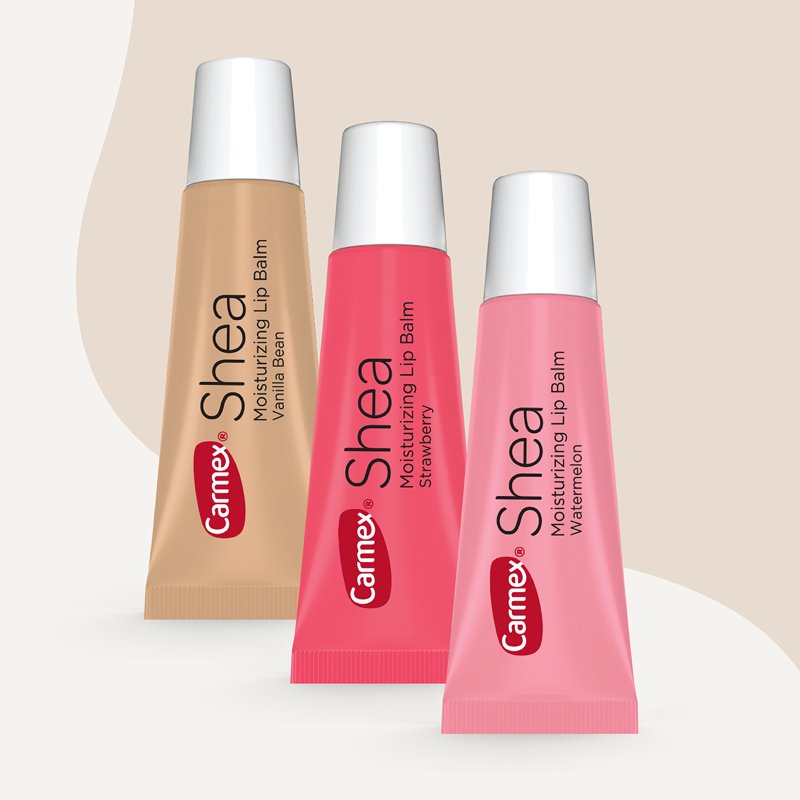 Shea Butter Moisturizing Lip Balm Trio - Strawberry, Watermelon, Vanilla