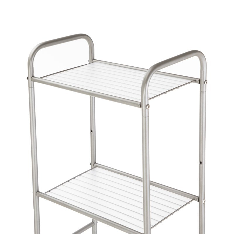 Mainstays Steel Bathroom Storage Tower - Satin Nickel Finish, 5 Shelves