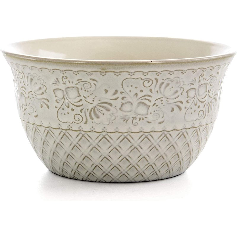 Ivory Lotus 16-Piece Square Dinnerware Set - Stoneware