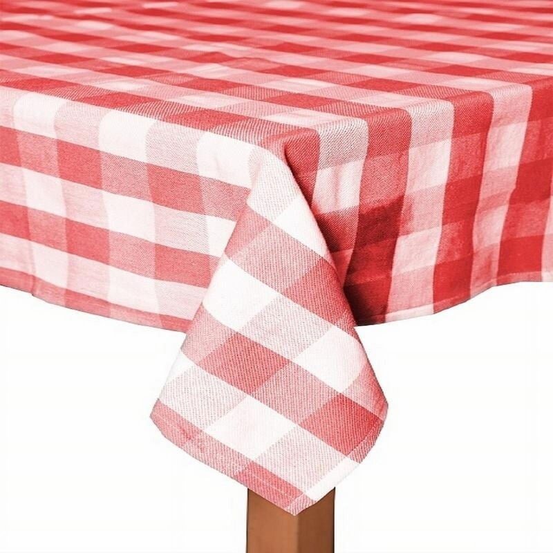 Farm Check 100% Cotton Table Cloth - Grey, 52x70 Rectangle