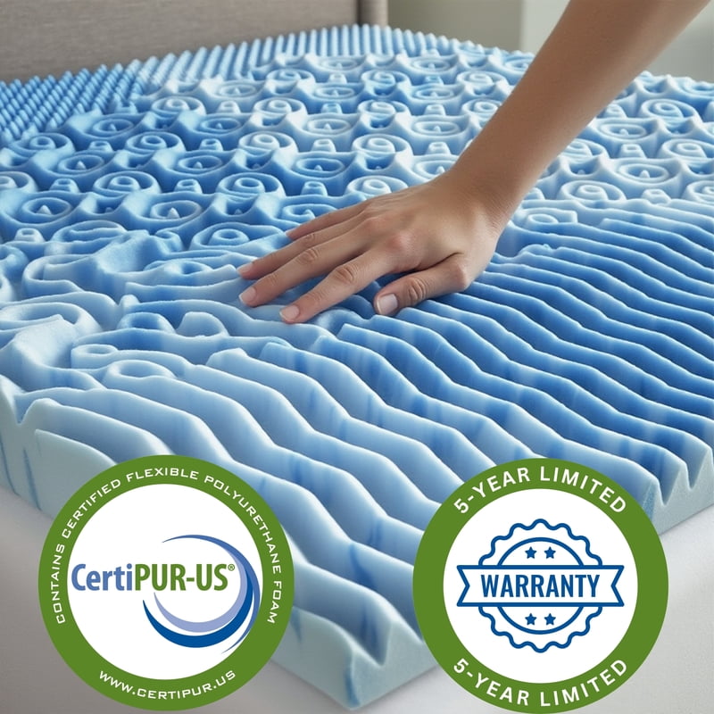 Boyd Sleep 3-Inch Cooling Gel Memory Foam Mattress Topper Full Size - Multi-Zone Support