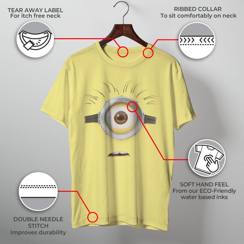 Men's Despicable Me Minions Shocked Face Graphic T-Shirt 3XL - Banana Lover
