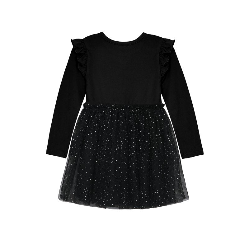 Toddler Girl Halloween Tutu Dress with Bow - Size 12M-5T, Black Soot Variation