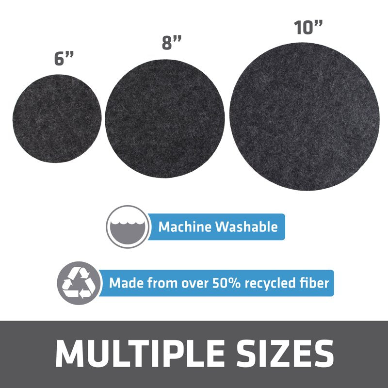Plant Coaster Mat Set of 12 - Reversible Charcoal/Brown, 6-10"