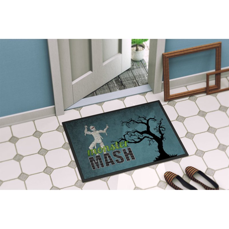 Halloween Doormat Monster Mash with Mummy 18x27 Indoor Outdoor Decor
