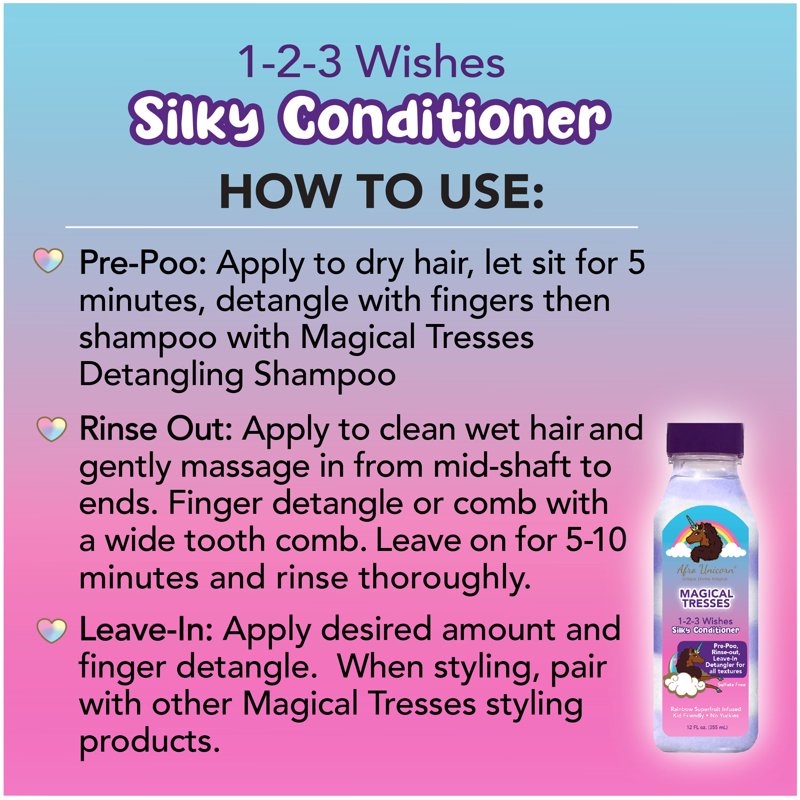 3-in-1 Silky Hair Conditioner for Curly Hair - Moisturizing & Detangling 12oz