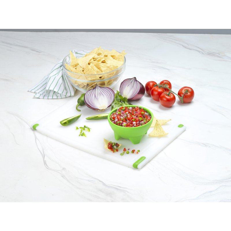 Large Plastic Salsa Bowl - 14oz Condiment Serving Dish, Red
