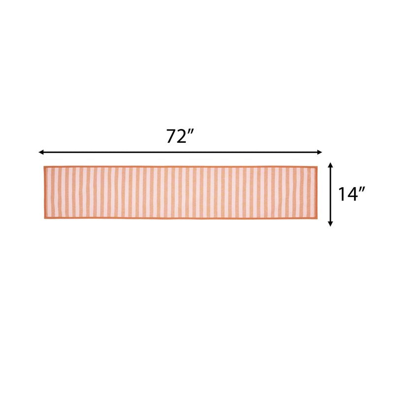 Yarn Dyed Stripe Table Runner - Coral Rose, 72" x 14"